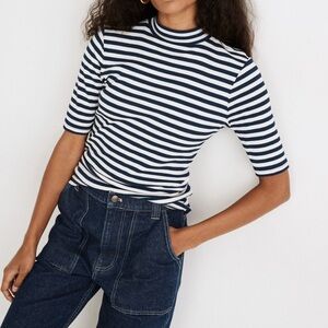 MADEWELL Ribbed Mock Neck Top/Shirt